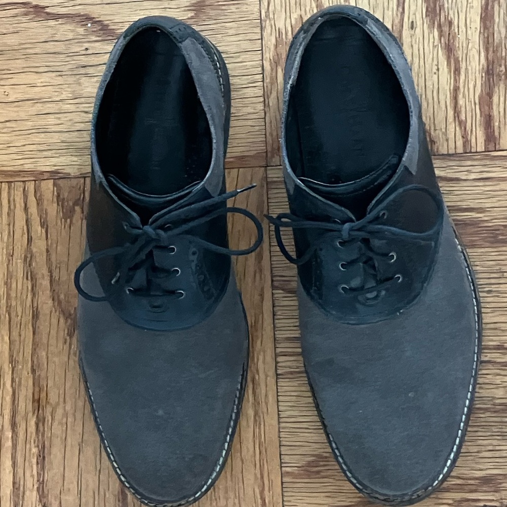 Cole Haan Men's Gray and Black Suede Lace-Up Oxfords